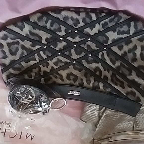 Miche demi base  golden bronze shell leopard shell long crossbody strap+braided - Picture 13 of 16